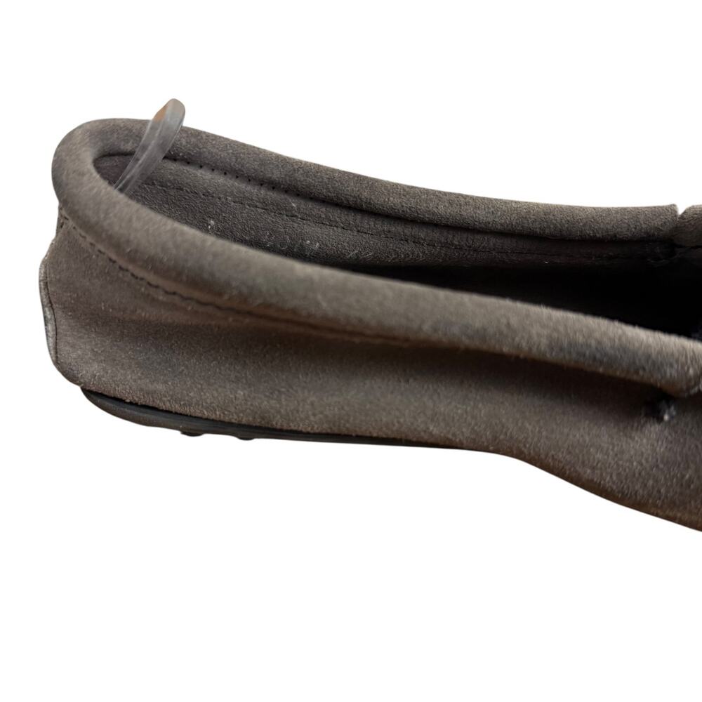 Minnetonka Moccasin Kiltie Slip On Loafers Flats Gray Suede Leather Womens 6.5 - Picture 3 of 16